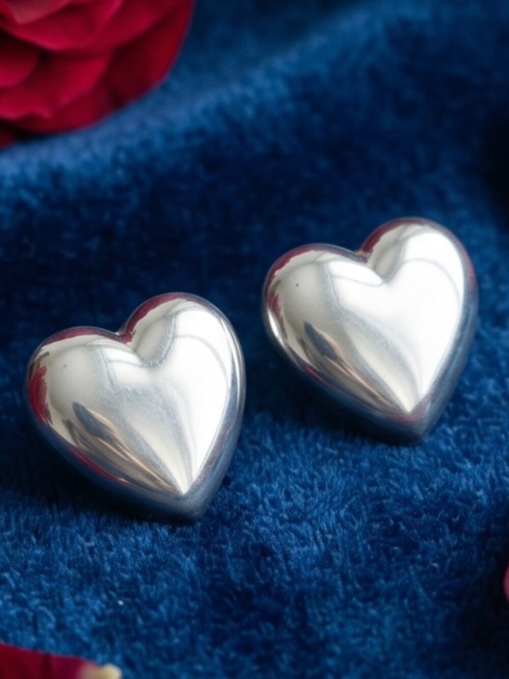 James Avery Sterling Silver Puffed Heart Stud Earrings